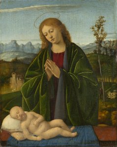子供を崇拝するマドンナ、1520年頃